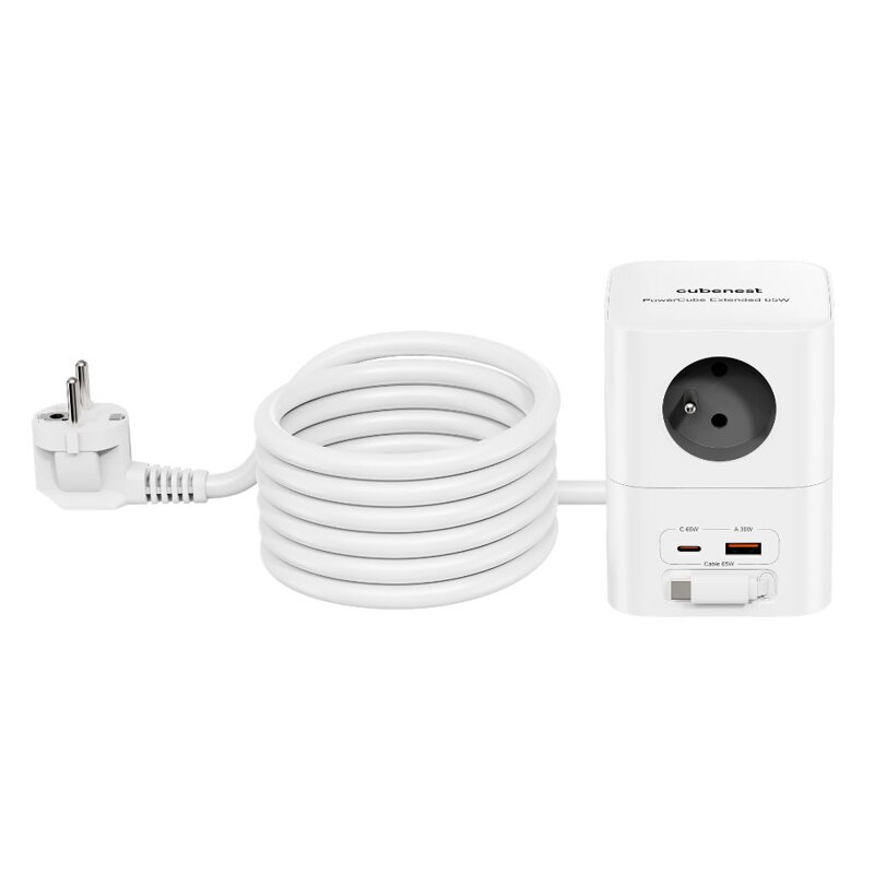 Cubenest PowerCube Extended USB A+C PD 20 W 1,5 m sivá