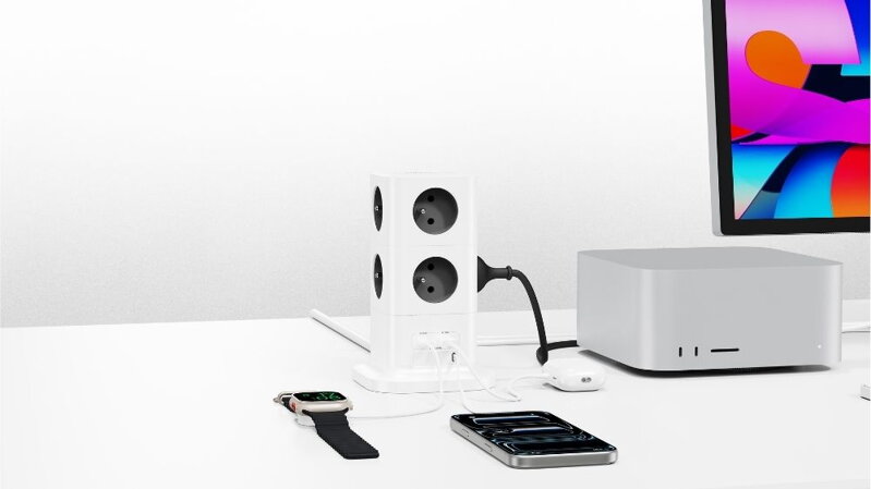 Cubenest PowerCube Extended USB A+C PD 20 W 1,5 m sivá