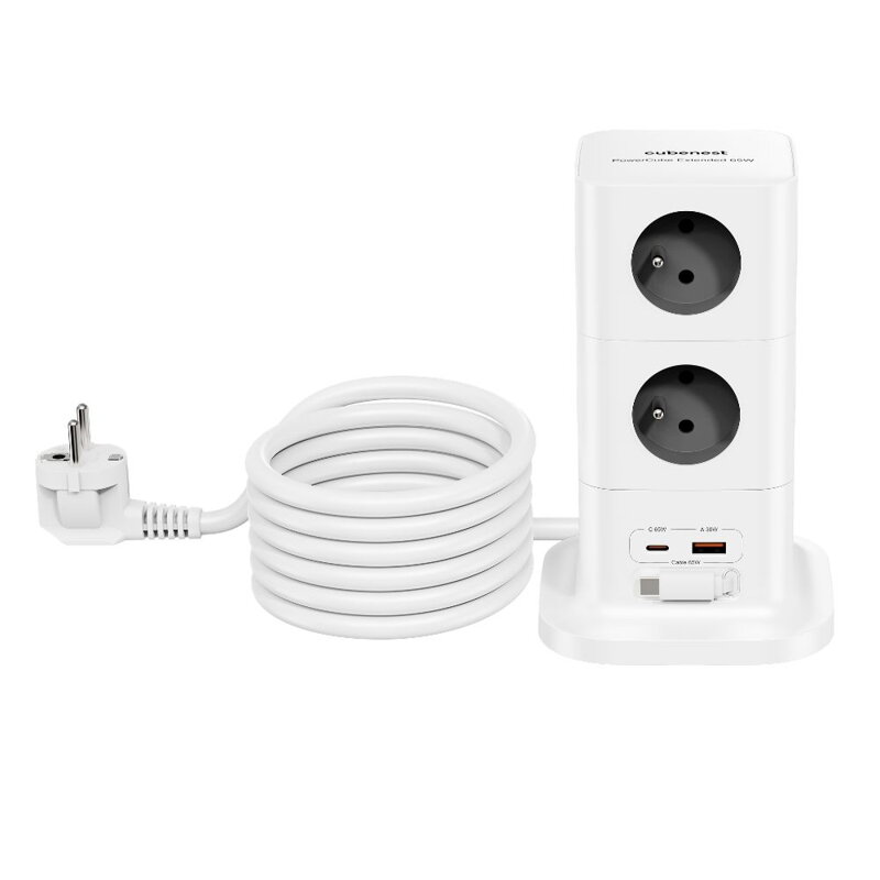 Cubenest PowerCube Extended USB A+C PD 20 W 1,5 m sivá