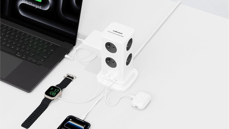 Cubenest PowerCube Extended USB A+C PD 20 W 1,5 m sivá