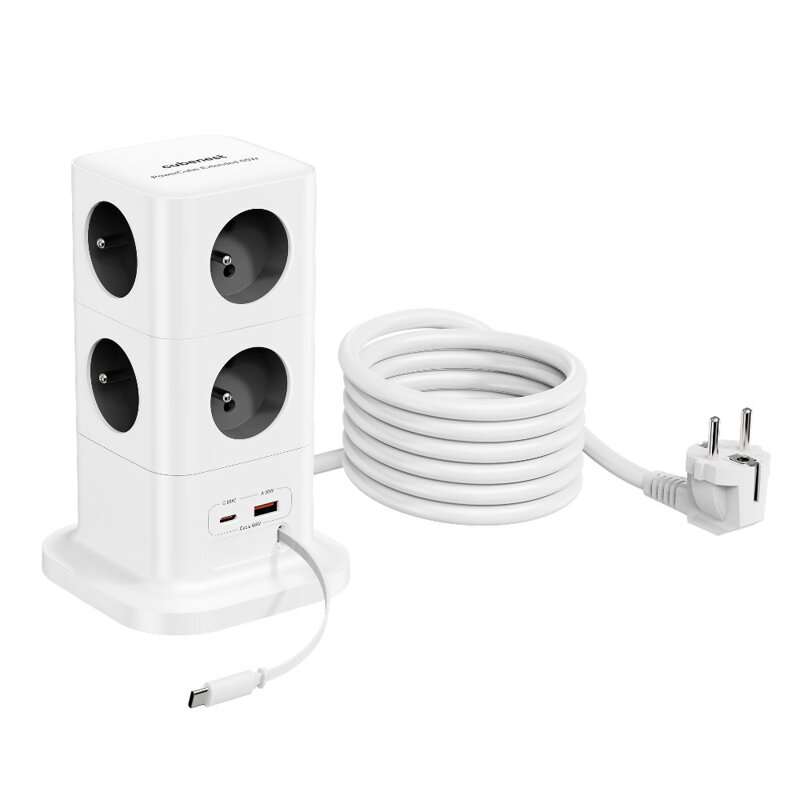 Cubenest PowerCube Extended USB A+C PD 20 W 1,5 m sivá