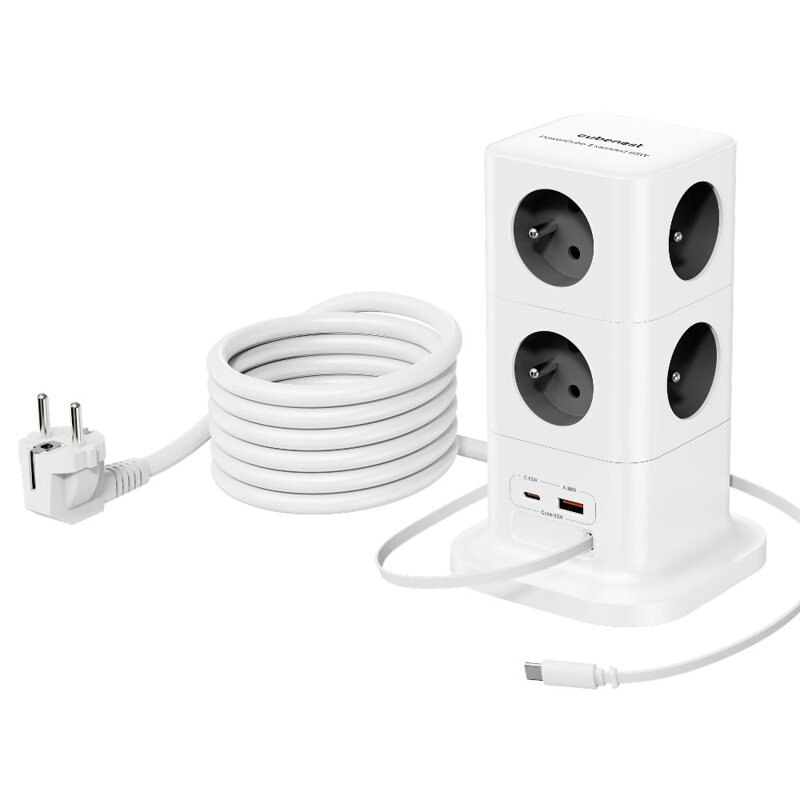 Cubenest PowerCube Extended USB A+C PD 20 W 1,5 m sivá