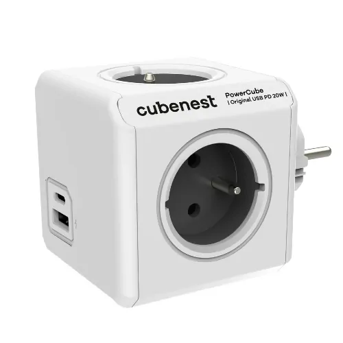 Cubenest PowerCube Original USB A+C PD 20 W sivá